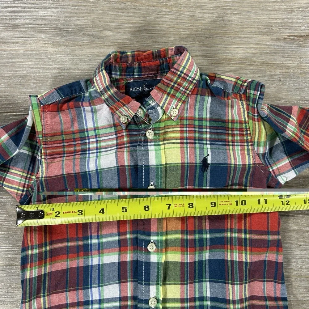 Ralph Lauren 18M Lot Of‎ 2 Oxford And Plaid Button Down Classic Preppy